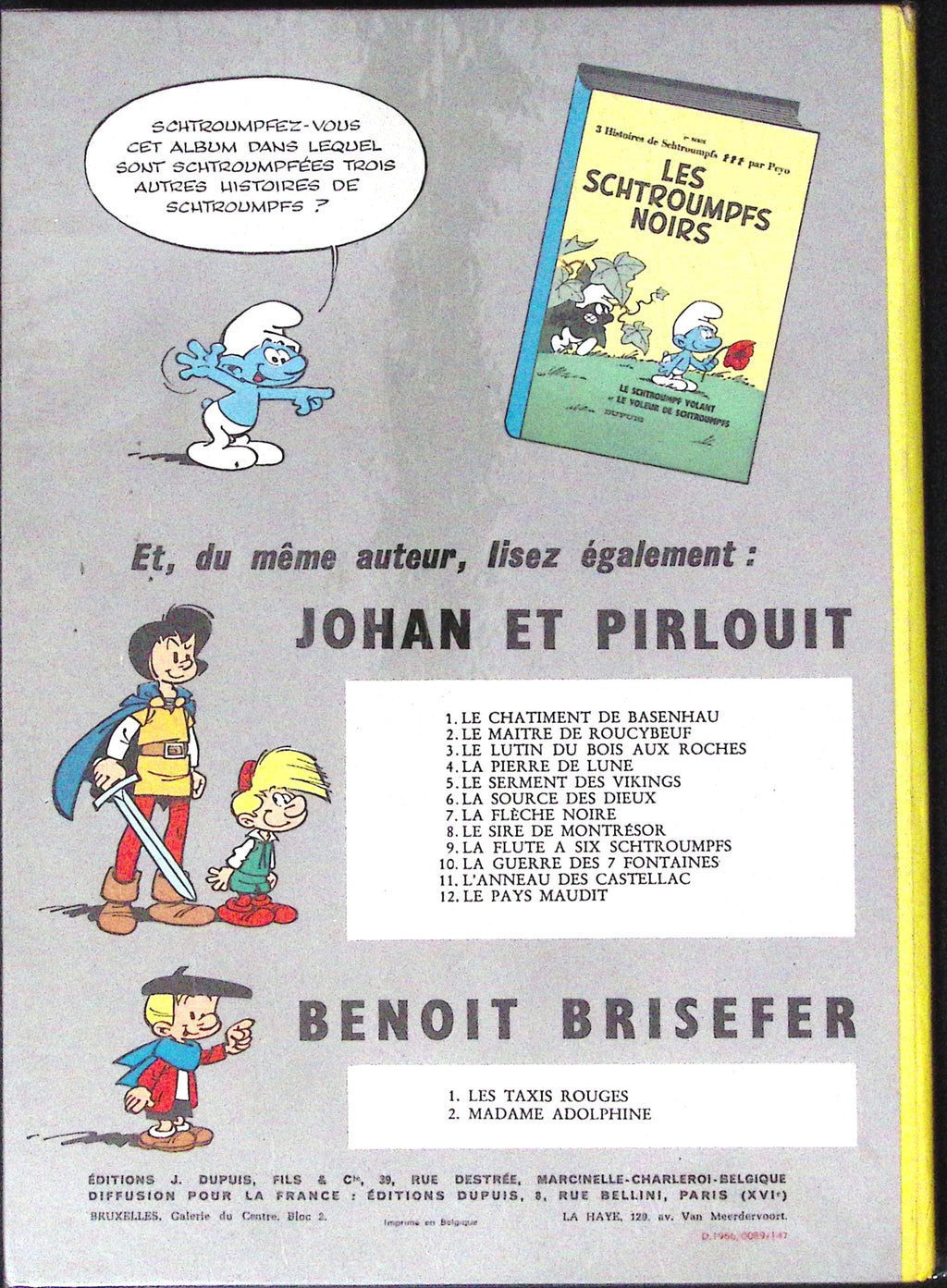 BD - Benoit brisefer -  Les Taxis Rouges - Tome 1 - RE - 1966 - TTBE - Dupuis