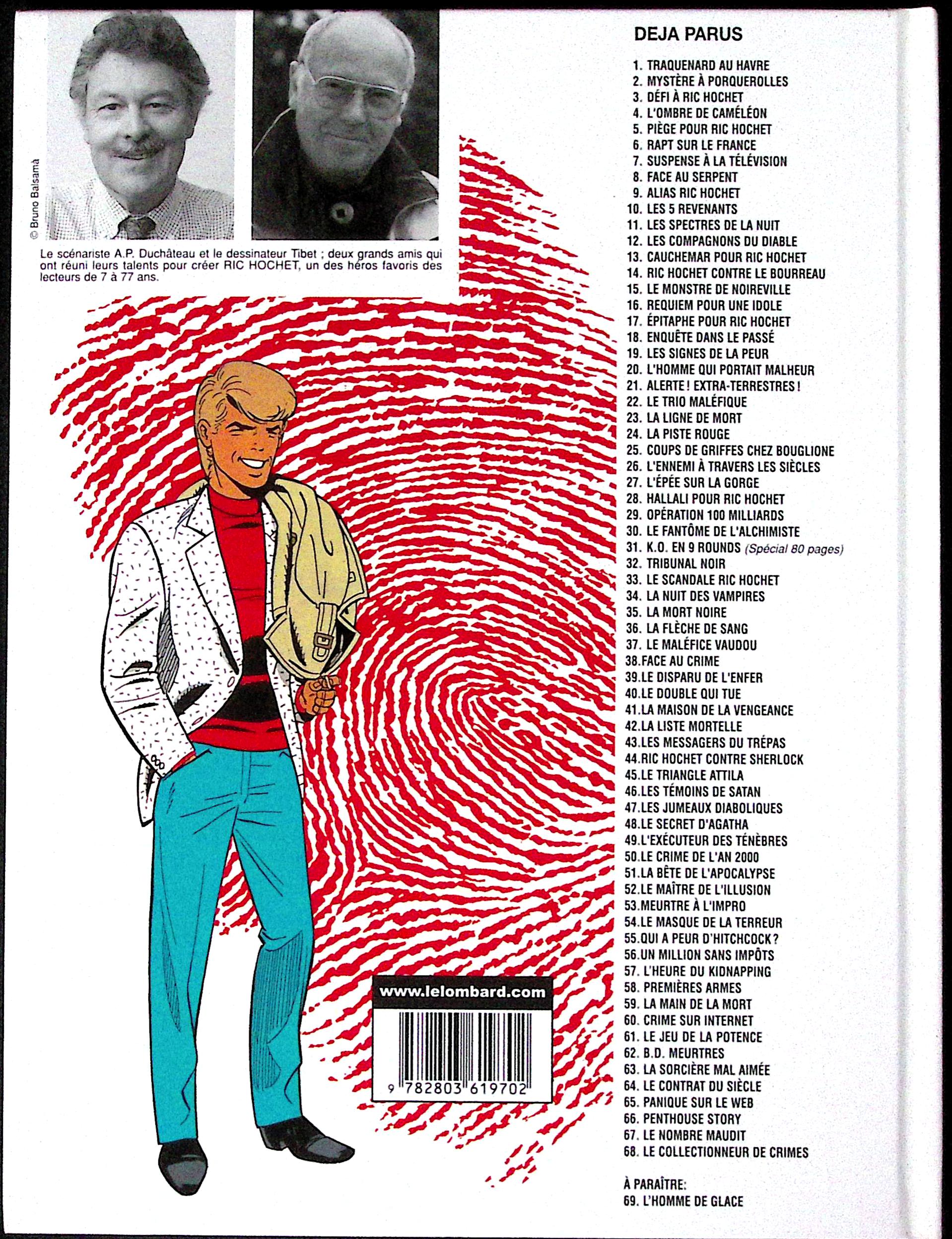 BD - Ric Hochet - Le Collectionneur de crimes - Tome 68 - EO - 2004 - TTBE - Le Lombard