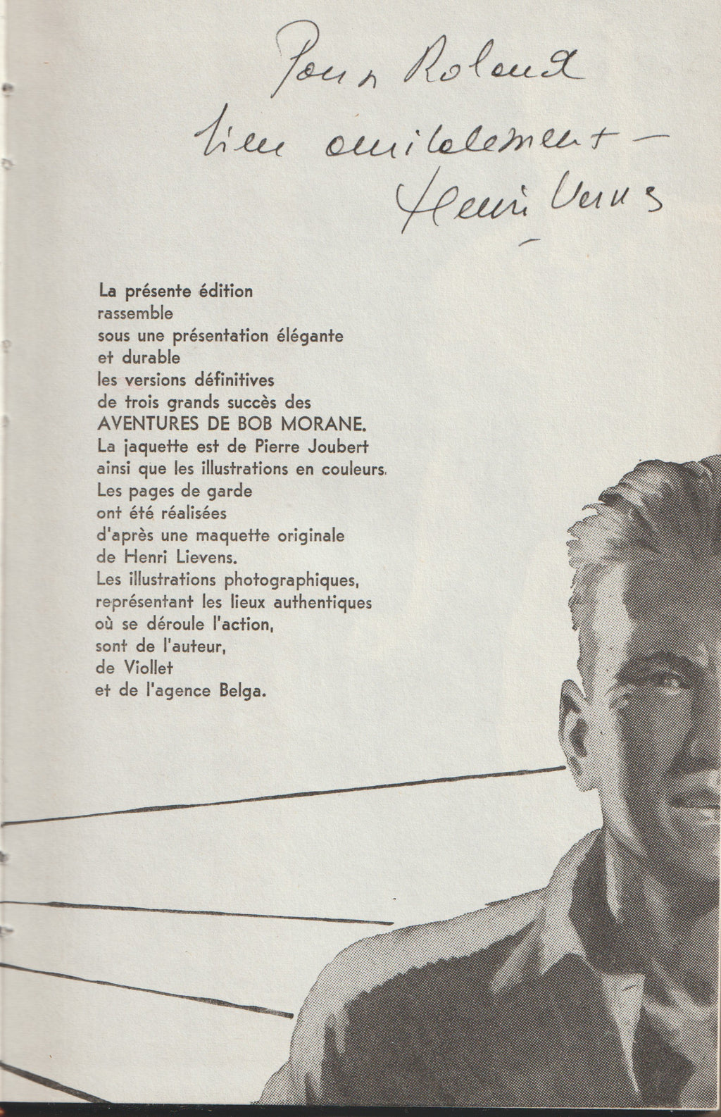 Livre dédicacé - Henri Vernes - 3 aventures complètes de Bob Morane (l'omnibus) - EO - 1957 - TBE- Hors-série