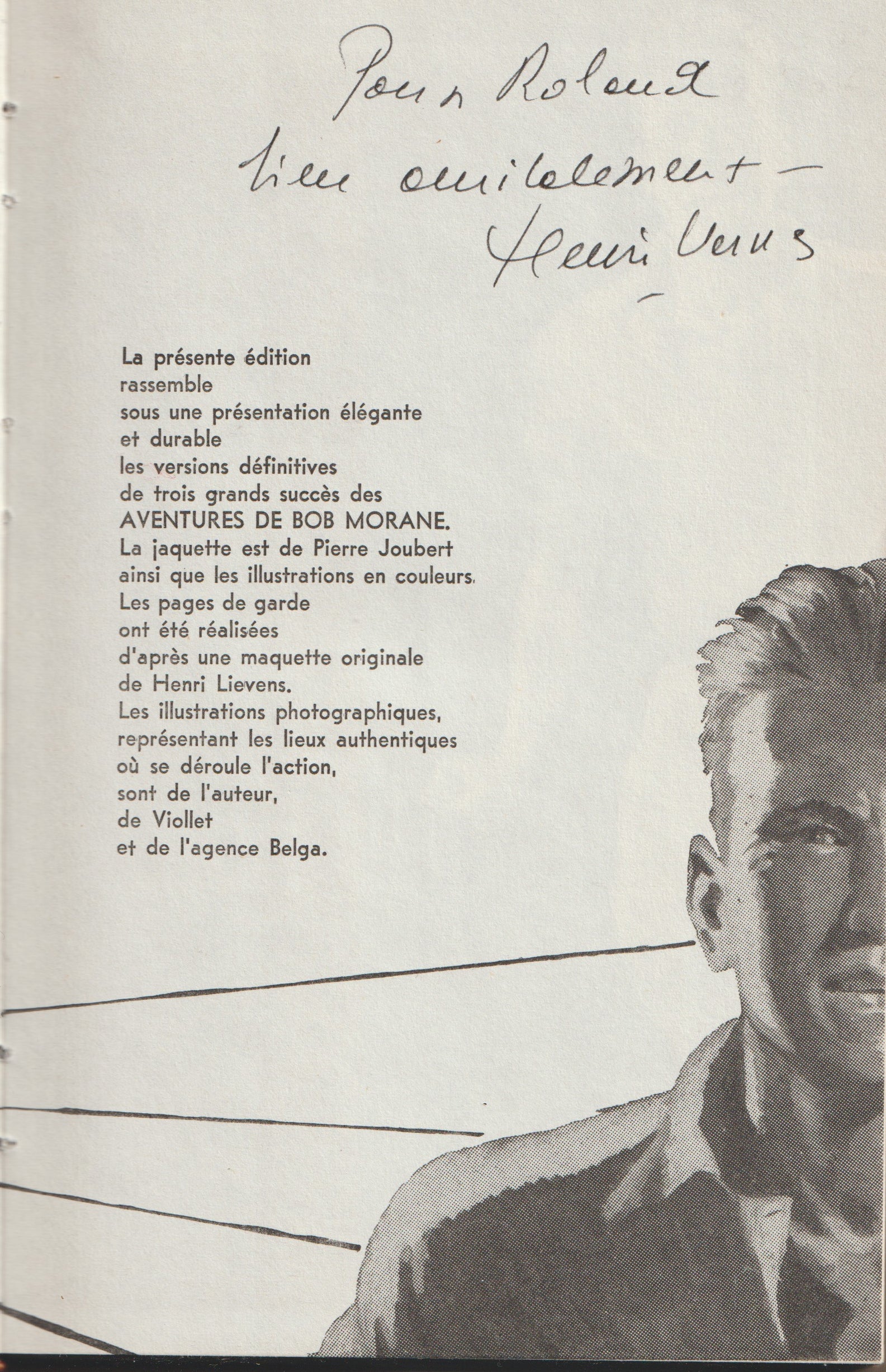 Livre dédicacé - Henri Vernes - 3 aventures complètes de Bob Morane (l'omnibus) - EO - 1957 - TBE- Hors-série