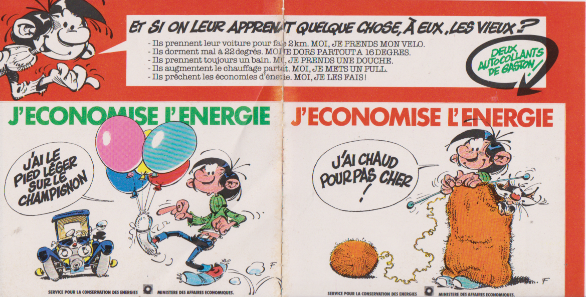 Autocollant j'économise l'énergie.- 1981- BE- Franquin