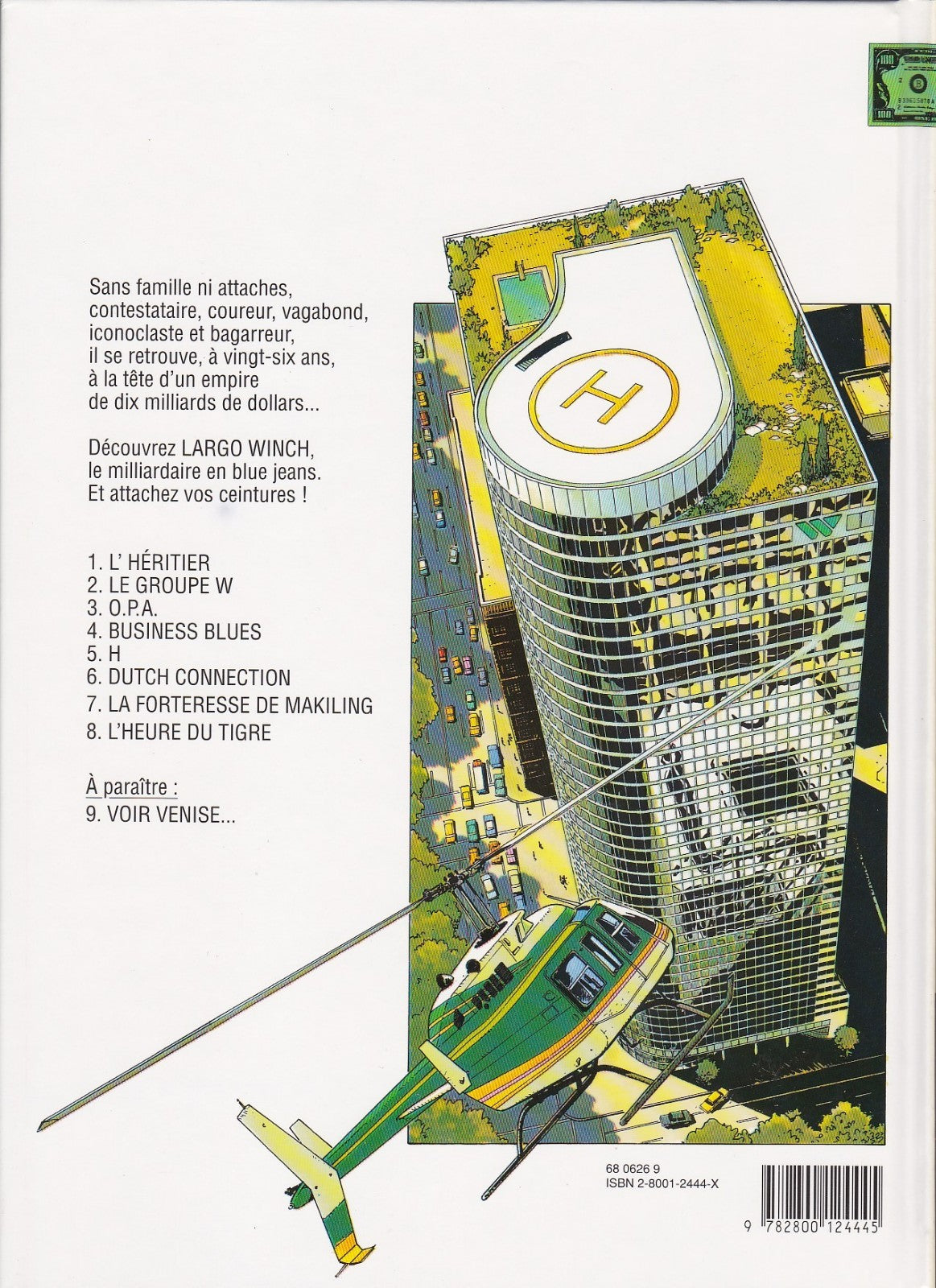 BD  Largo Winch - N°8 -  L'heure du tigre  - E.O - 1997 - TBE - Francq