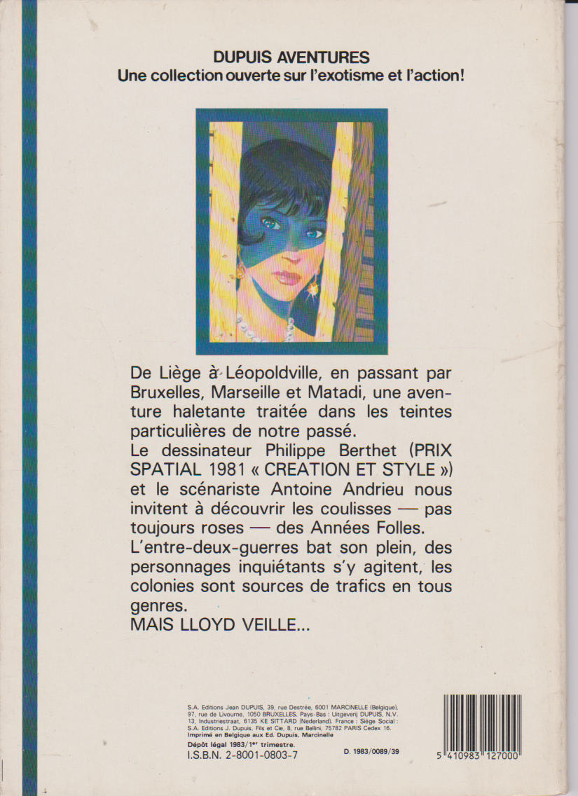 BD Lloyd- Couleur café -N°1-Dupuis Aventures-EO-1983- BE-Berthet