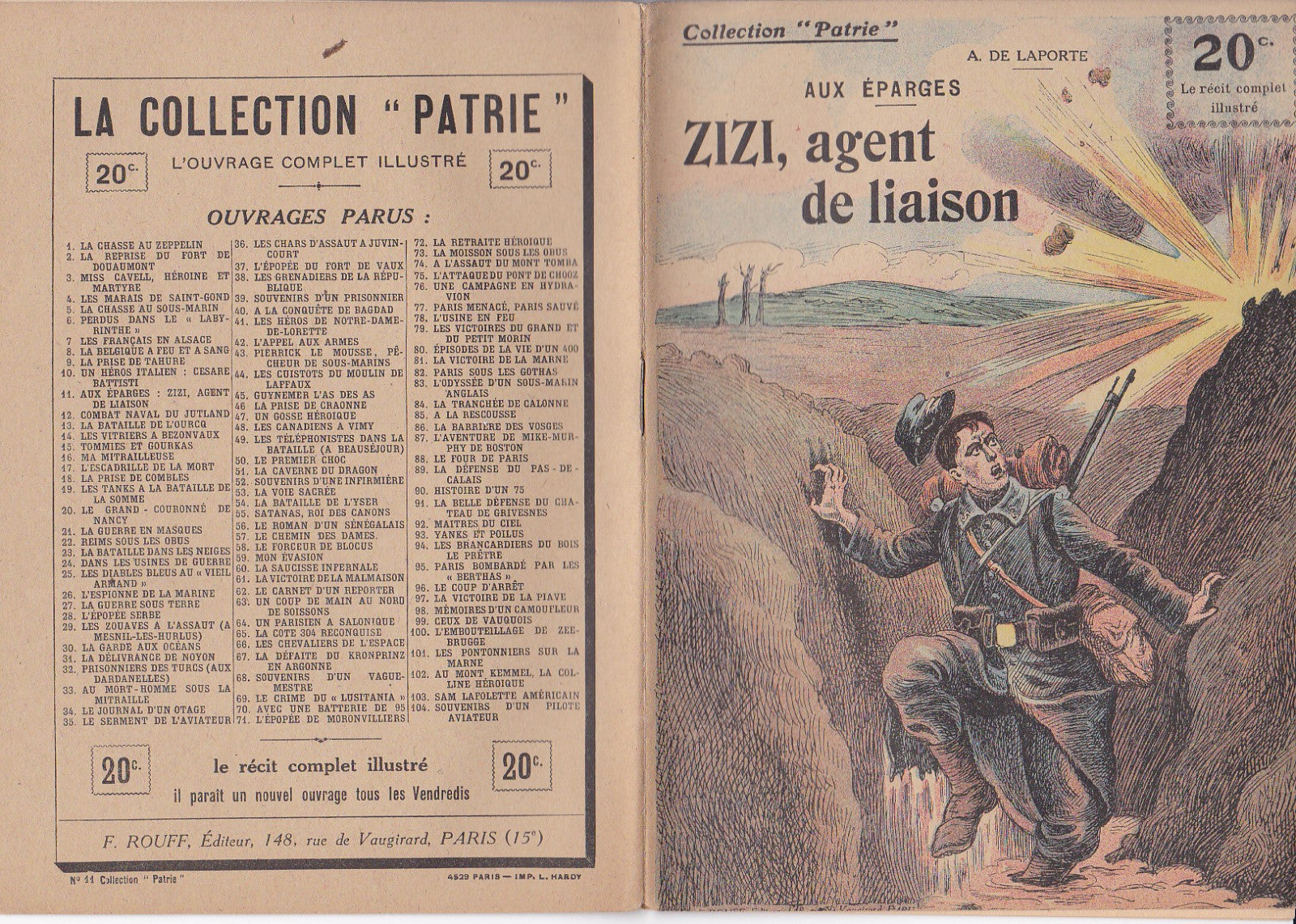 Collection Patrie - Zizi, agent de liaison - N°11-EO - 1917  TBE De Laporte
