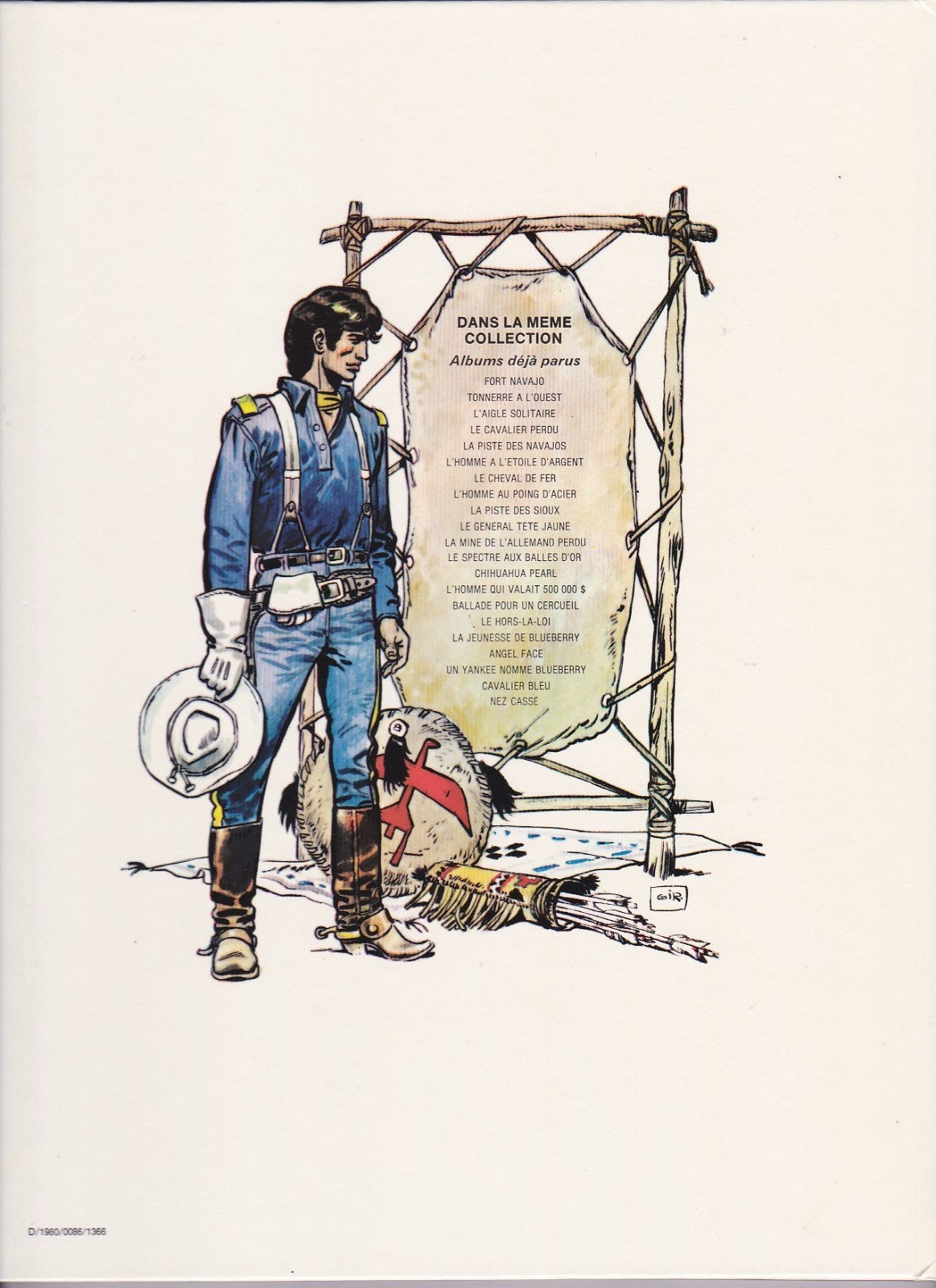 BD  Blueberry (lieutenant)Nez cassé - N°18- EO- cartonnée-1980 -TBE- Giraud