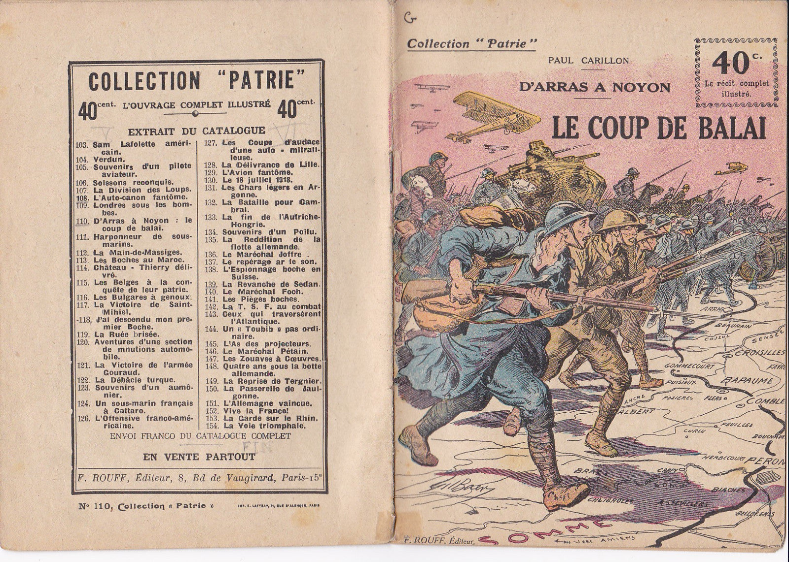 Collect. Homeland - From Arras to Noyon - The blow of - No. 110-EO - 1919 VGE Carillon