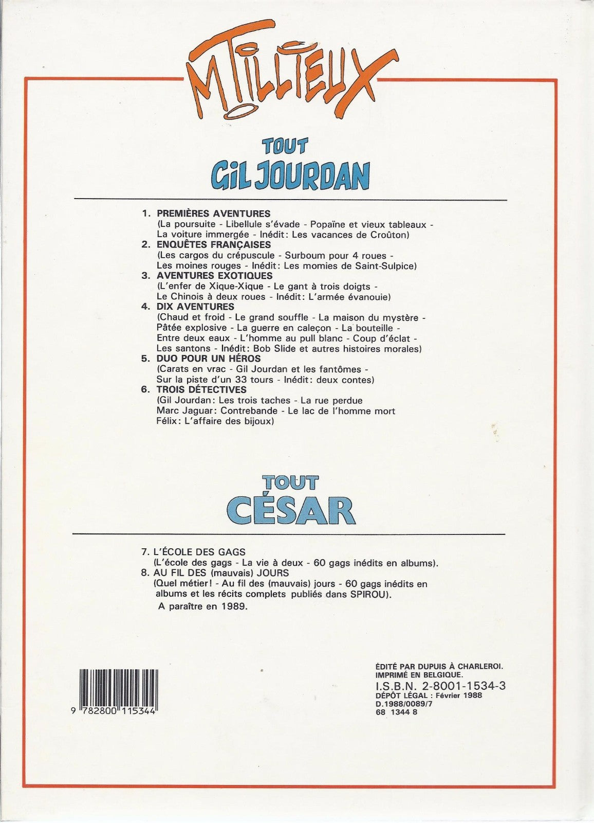 BD Tout César  - N°7- EO- cartonnée-1988-TBE- Tillieux
