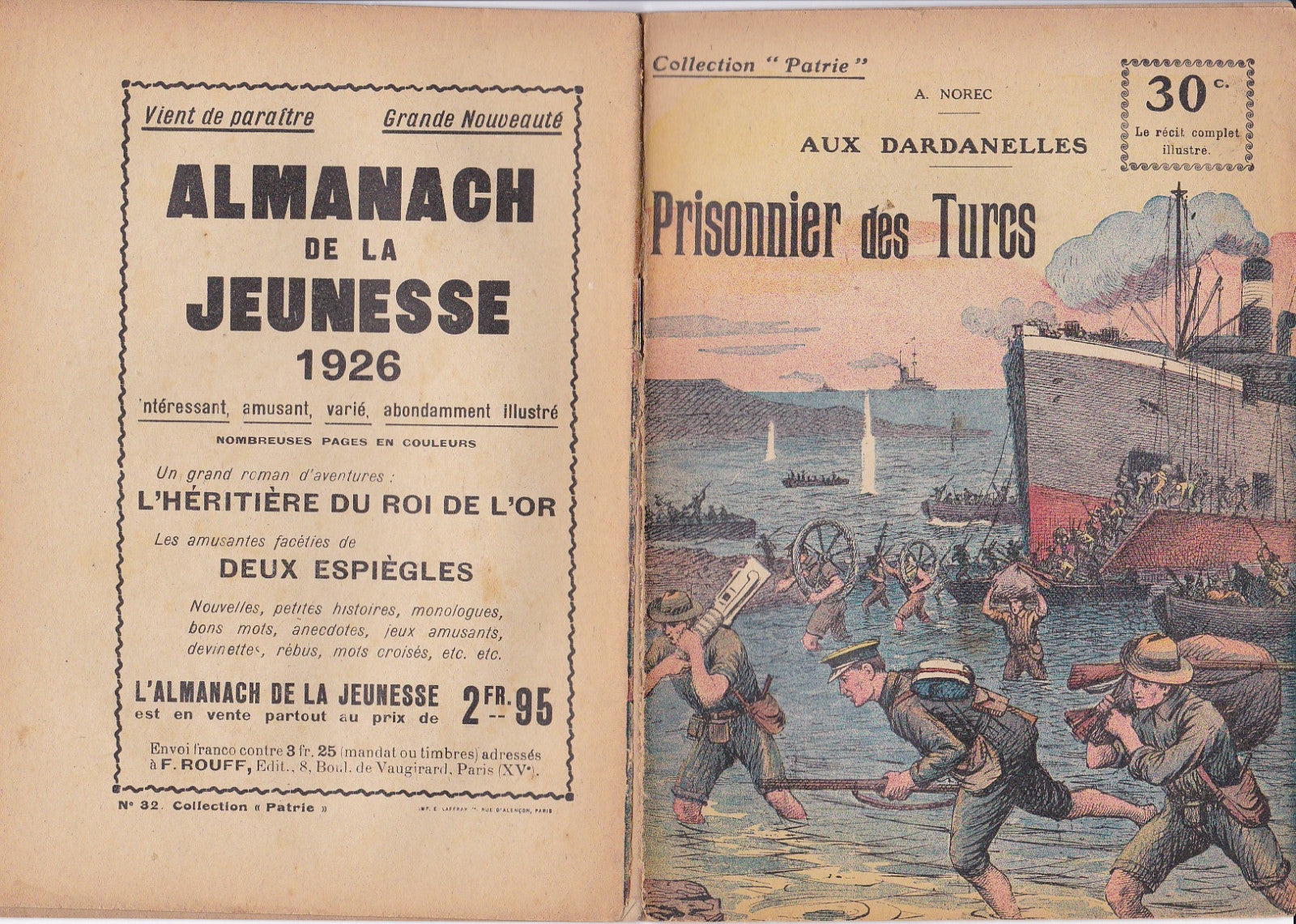 Collection Patrie - Prisonnier des Turcs - N°32-EO - 1918  TBE Norec