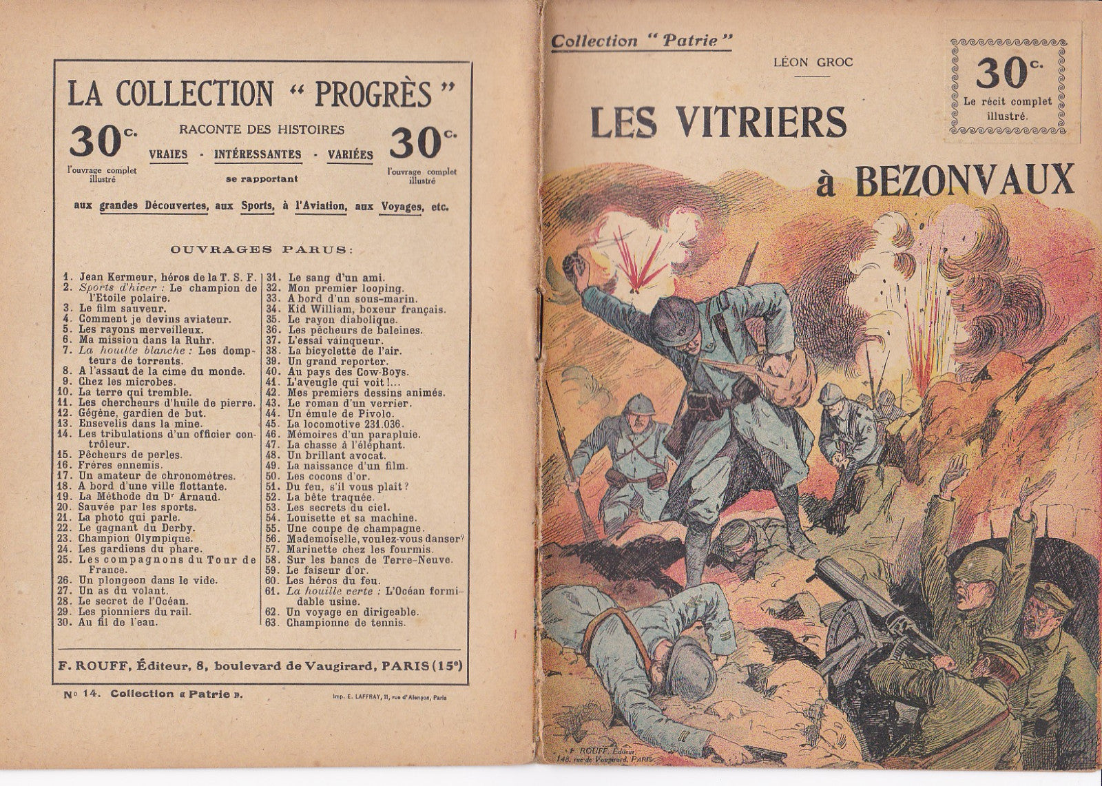 Collection Patrie - Les vitriers à Bezonvaux - N°14-EO - 1917  TBE  Groc
