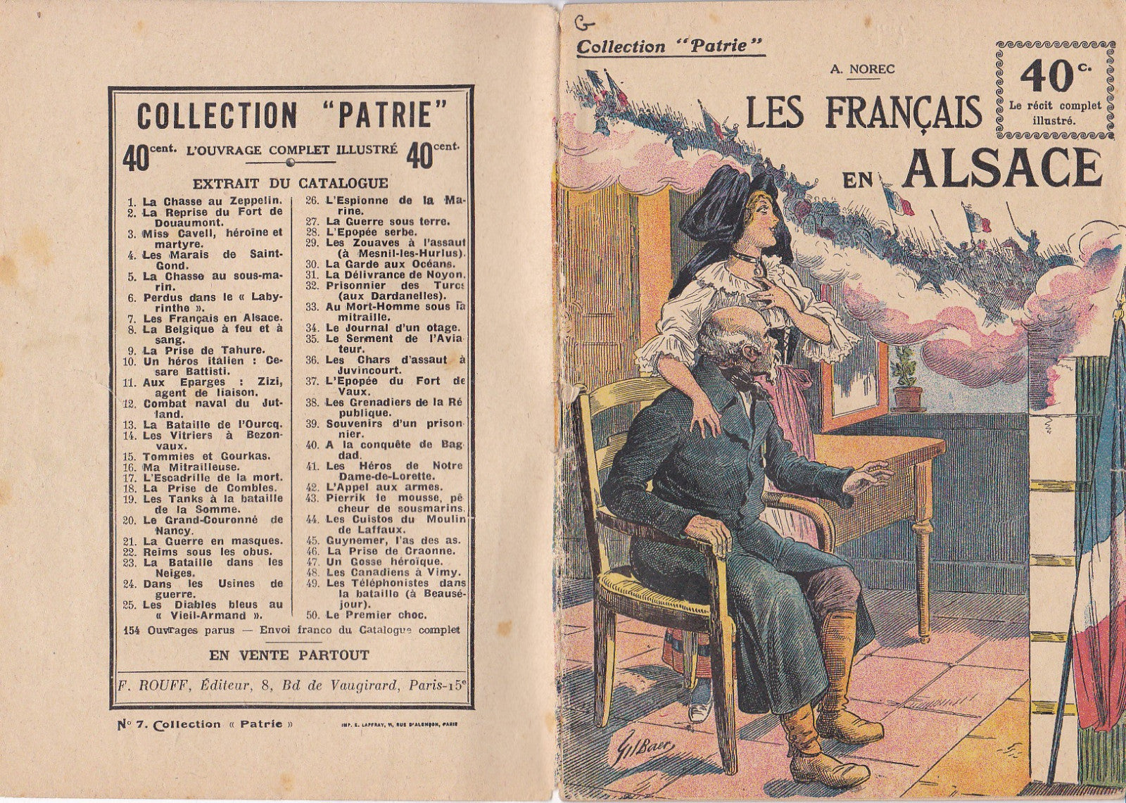 Patrie Collection - The French in Alsace - N°7-EO - 1917 VGC No return