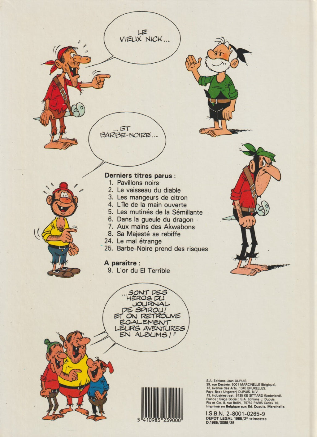 Le vieux Nick- L'or du "El Terrible" - Tome 9 - RE -1985- TTBE - Remacle - Dupuis