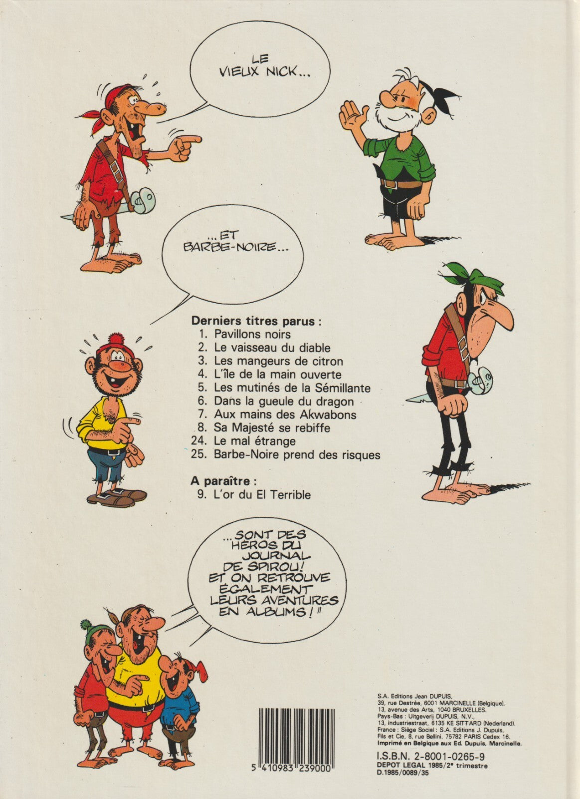 Le vieux Nick- L'or du "El Terrible" - 9- Ré.C. -1985- TTBE - Remacle