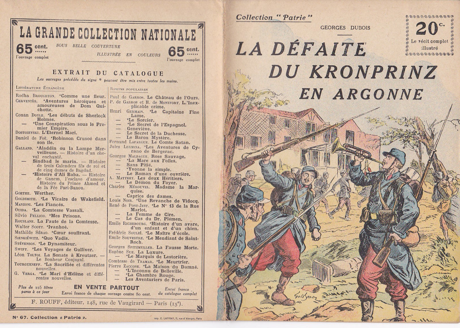 Collection Patrie - La défaite du Kronprinz Argonne - N°67-EO - 1918  TBE Dubois