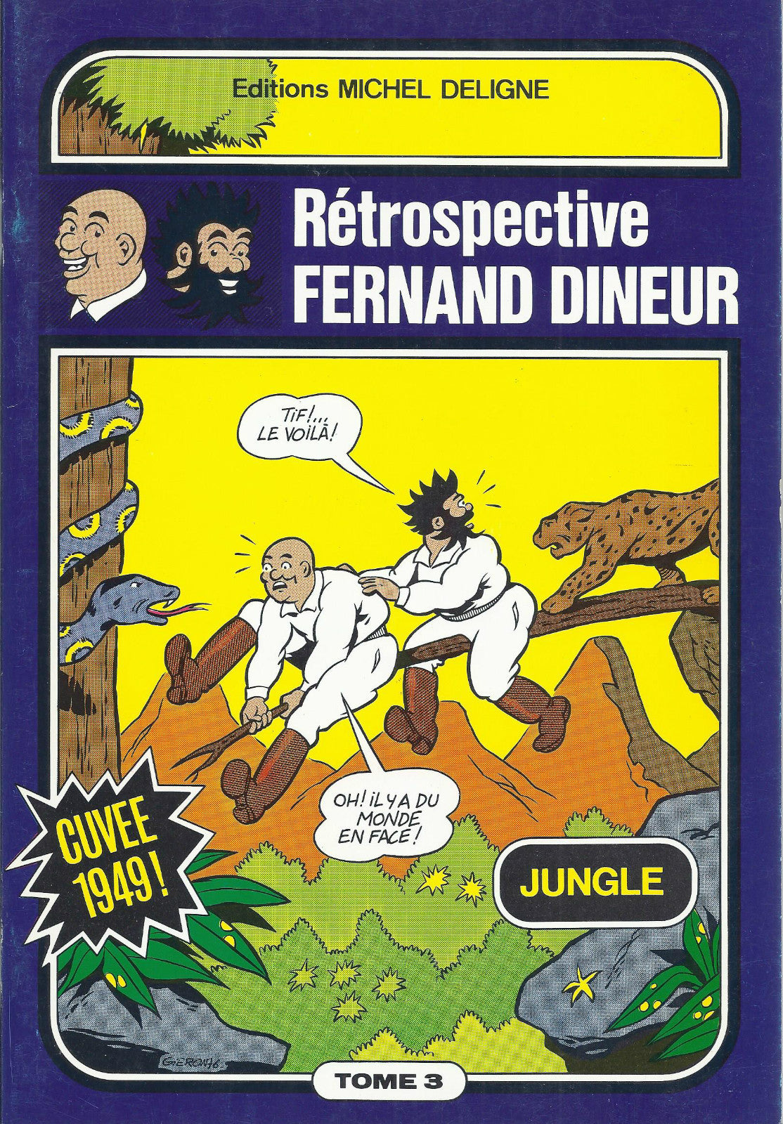 BD  Tif et Tondu  - Tome 3 -  Jungle - E.O. 1976 -  TTBE  - Dineur F - 1000 exe.
