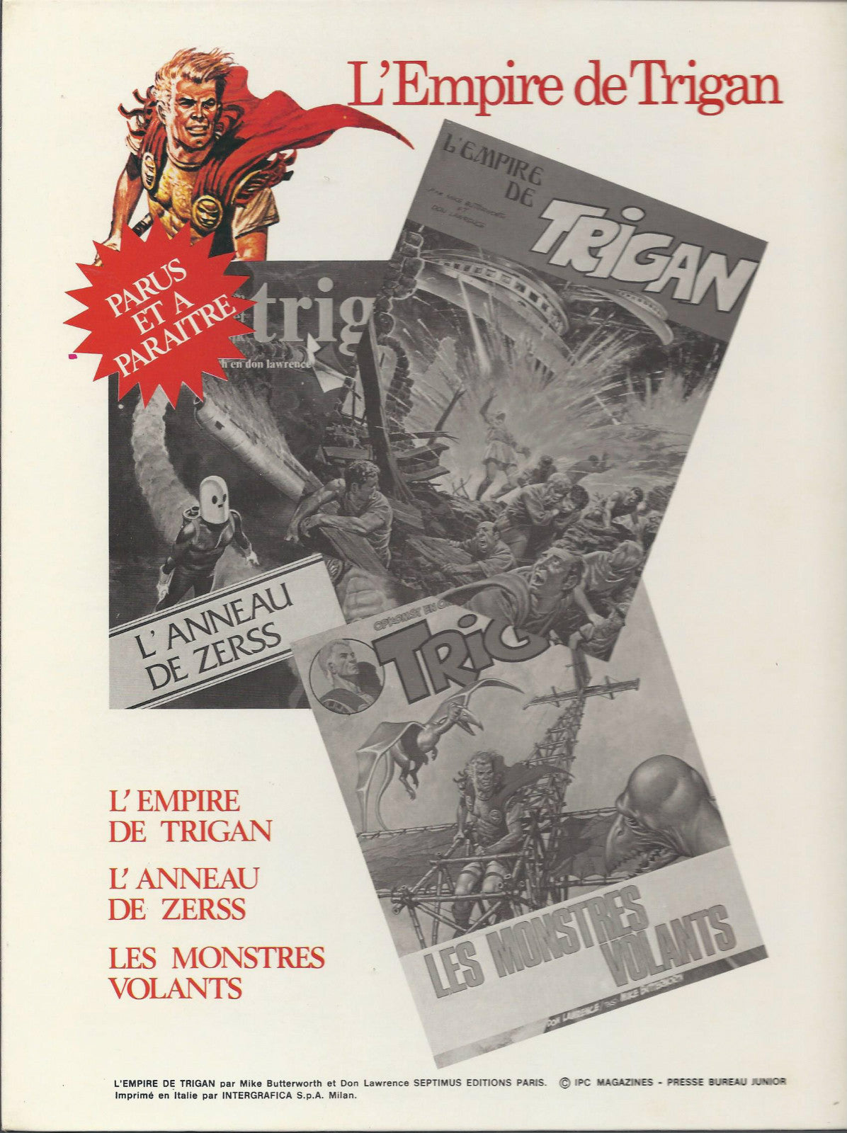 BD  Trigan - N°2 - La mort rouge   - EO .1977 - TBE - Don Lawrence