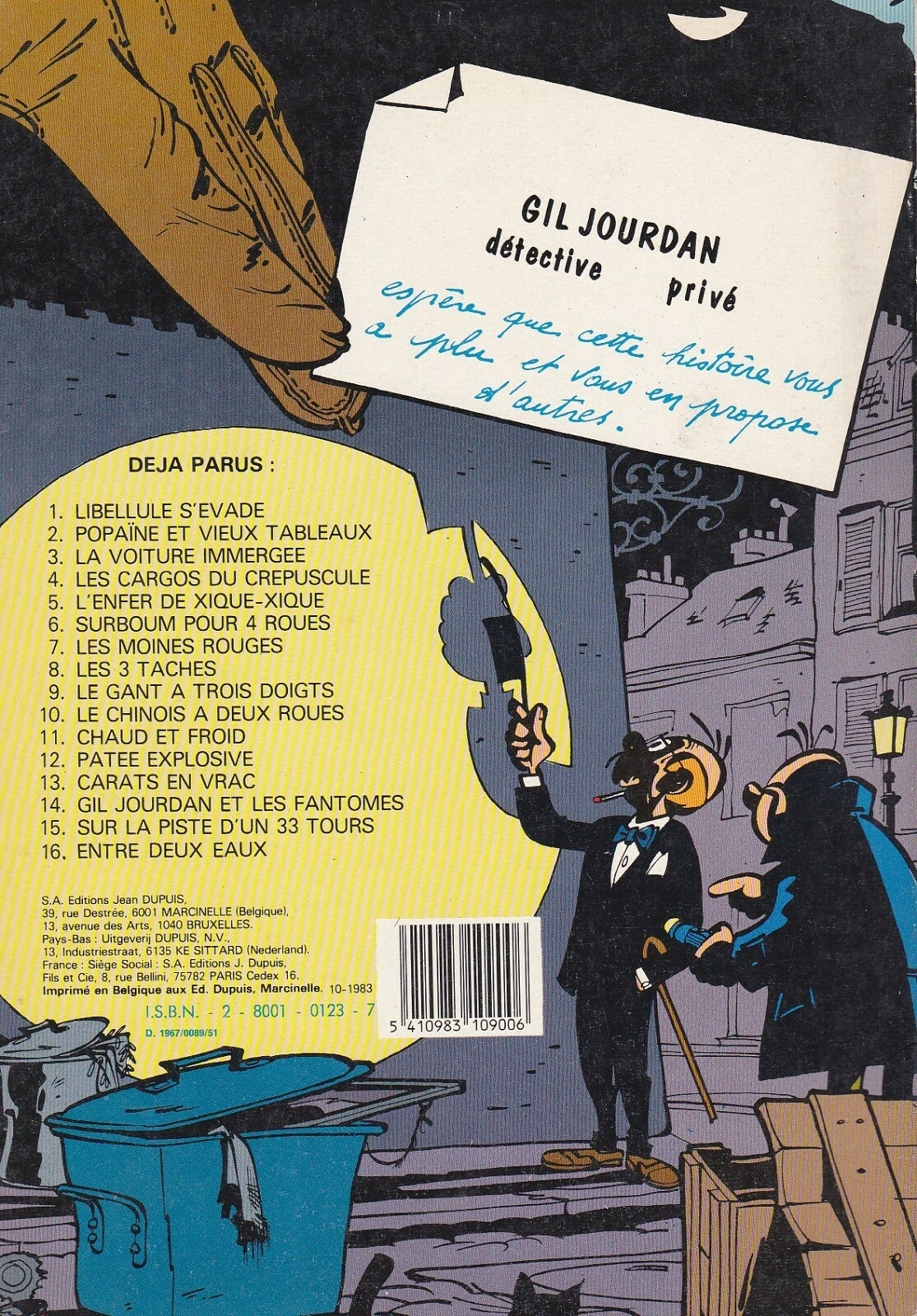 BD Gil Jourdan- Les 3 taches  - N°8- RE- Broché-1983 -TBE- Tillieux