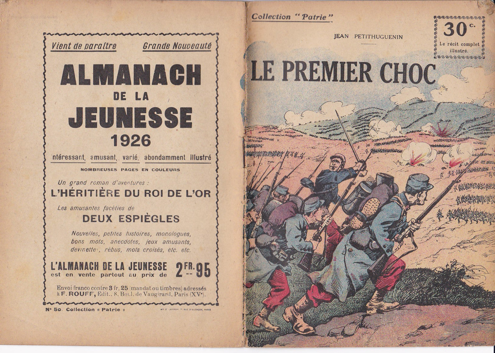 Collection Patrie - L premier choc - N°50-EO - 1917  TBE Petithuguenin