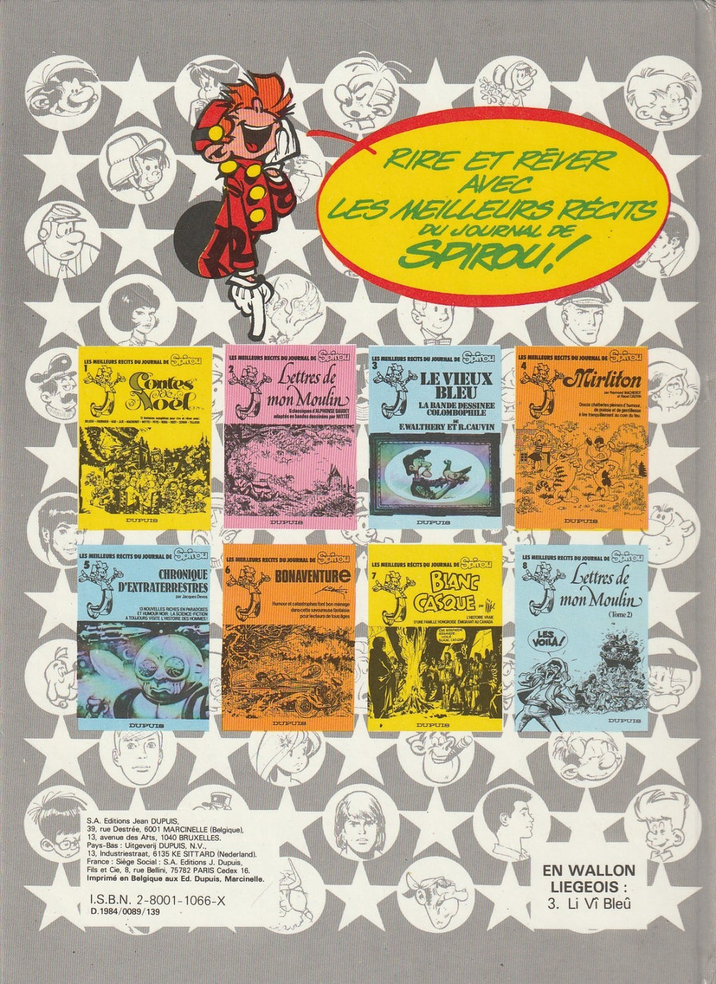 BD  Spirou Meilleurs récits- Lètes di m'Molin wallon Liégeois-EO.1984-TBE-Mittei