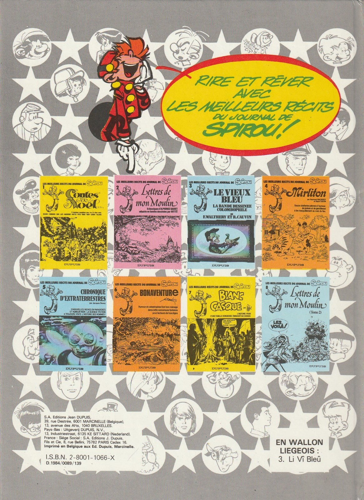 BD  Spirou Meilleurs récits- Lètes di m'Molin wallon Liégeois-EO.1984-TBE-Mittei