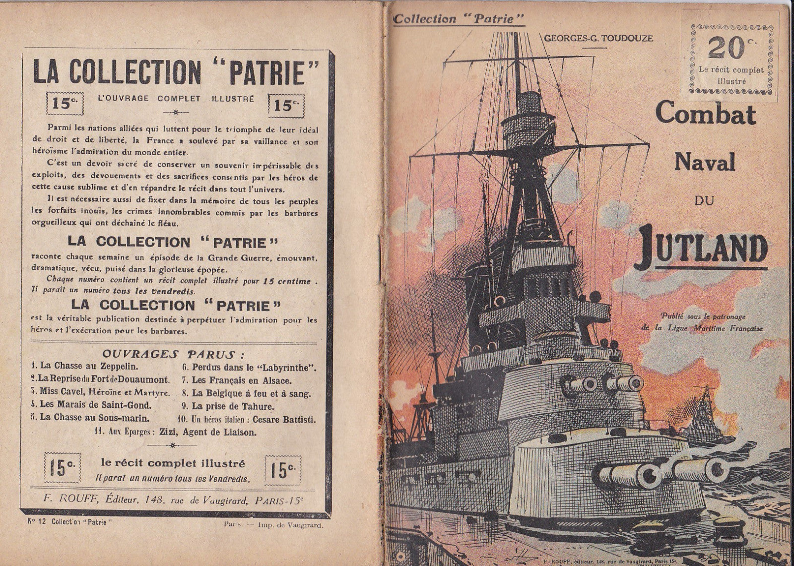 Collection Patrie - Battle of Jutland - N°12-EO - 1917 VGC Toudouze