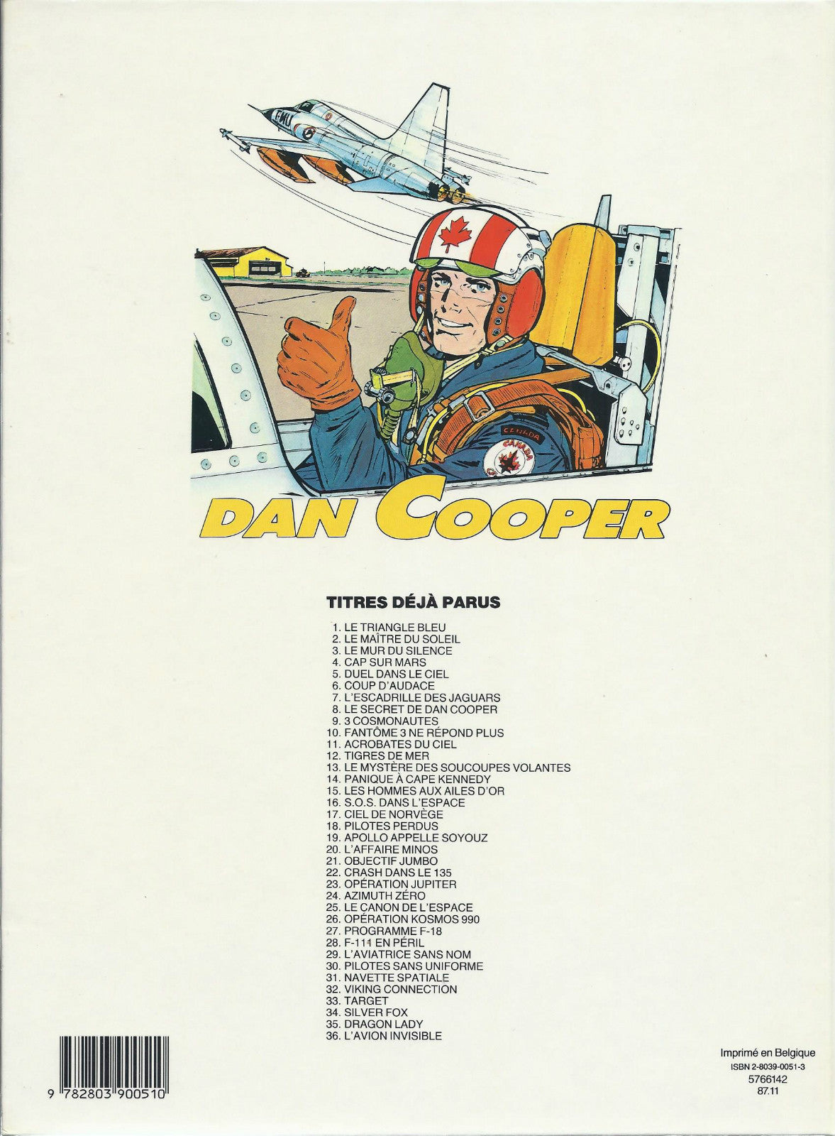 BD Dan Cooper N° 36 - L'avion invisible  - E.O. 1987 - TBE  - Weinberg A.