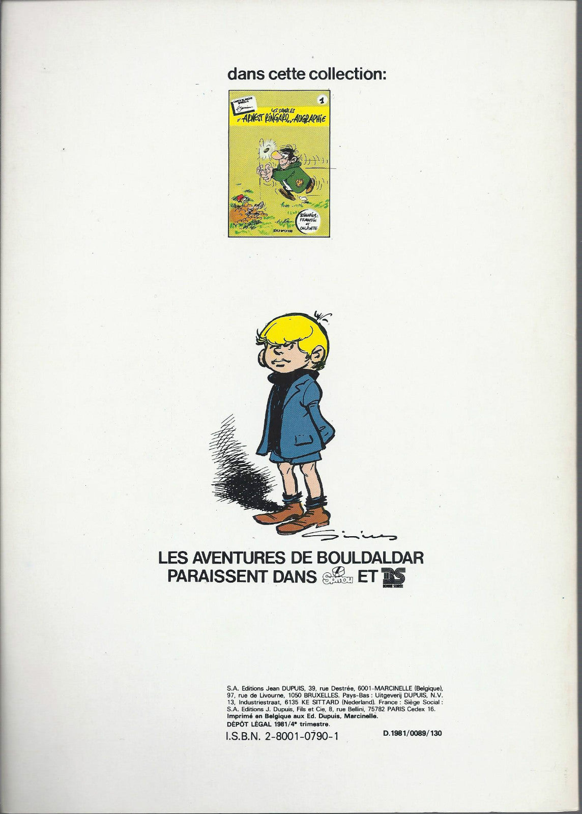 BD - Bouldaldar et Colegram- Armande du lac des brumes  -EO. -1981 -TBE- Sirius