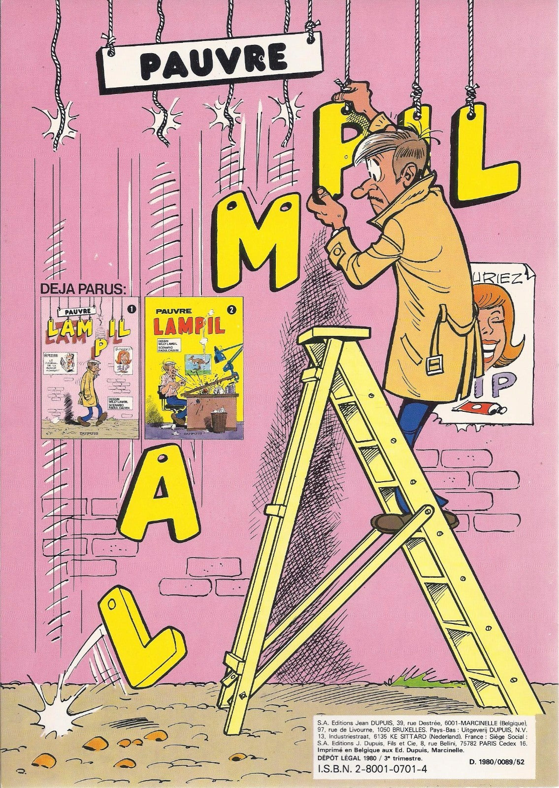 BD Pauvre Lampil - Tome 3 - EO- 1980 -TBE- Lambil Willy