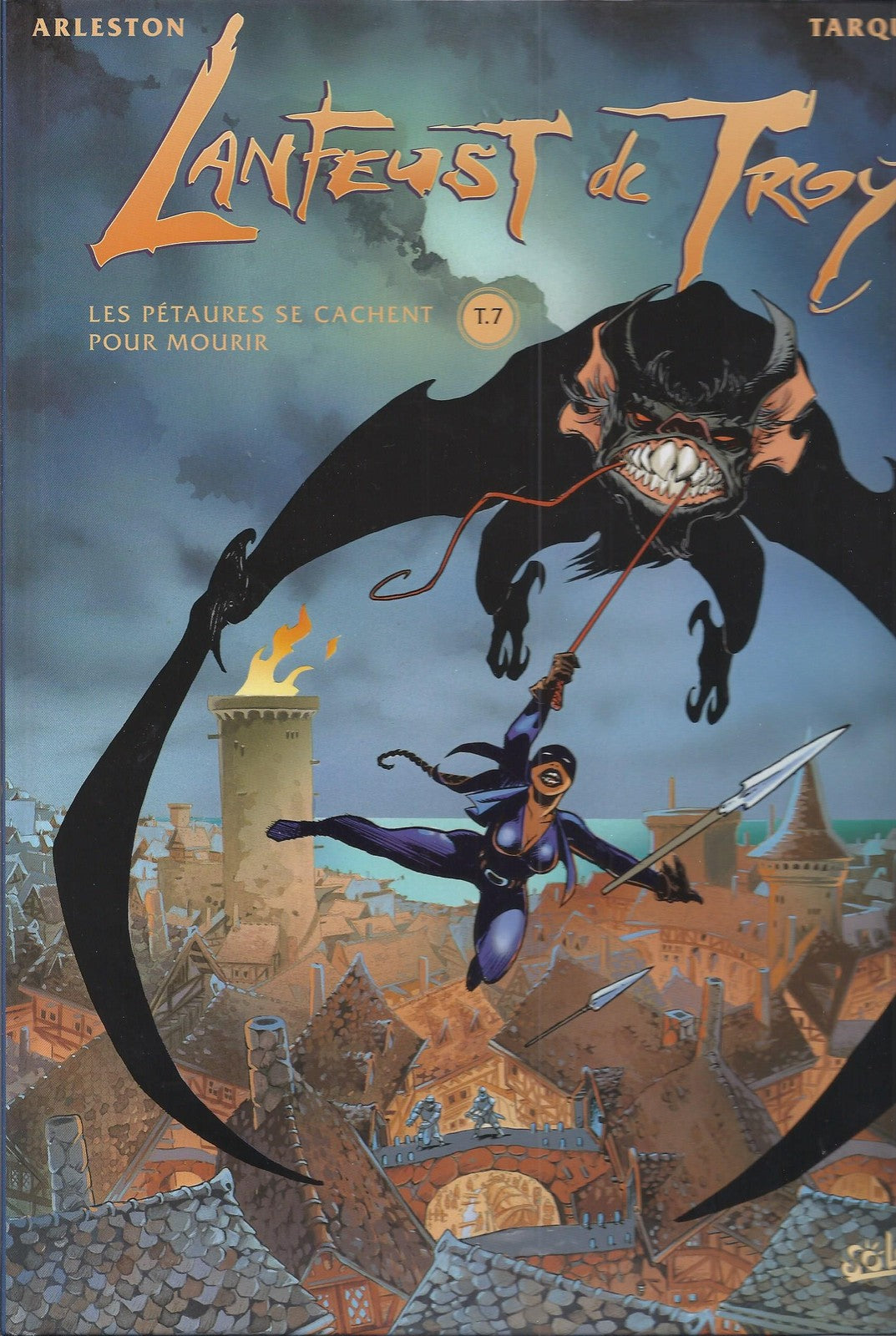 BD  Lanfeust de Troy  T.7  Les Pétaures se cache pour mourir - E.O.. 1999 TBE  - Tarquin