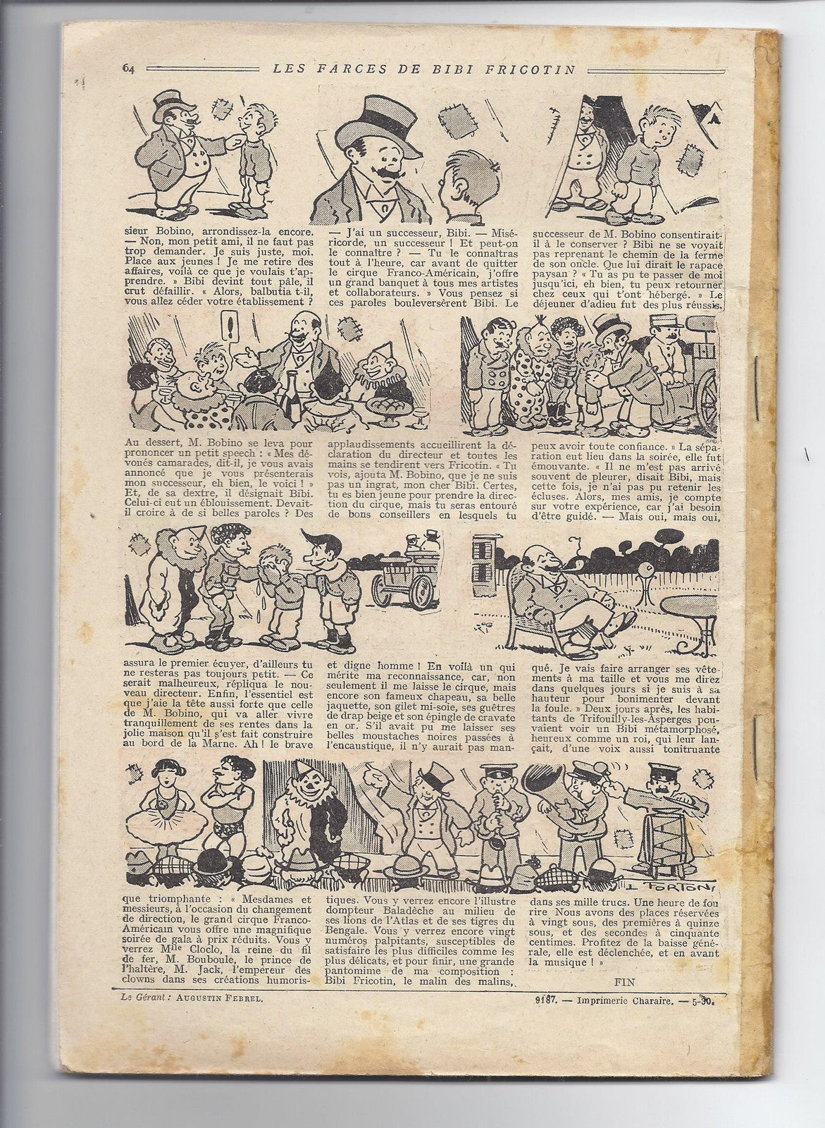 BD  Les farces de  Bibi fricotin - N°2 - RE  -  1930  -  BE  -  Louis Forton