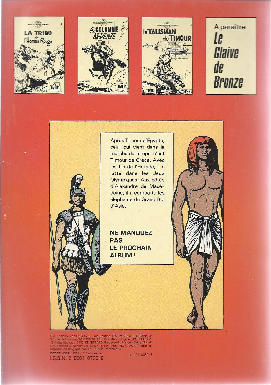 BD   Timour (les) - N°3 -  Le talisman de Timour  - Ré.1981 TBE - Sirius