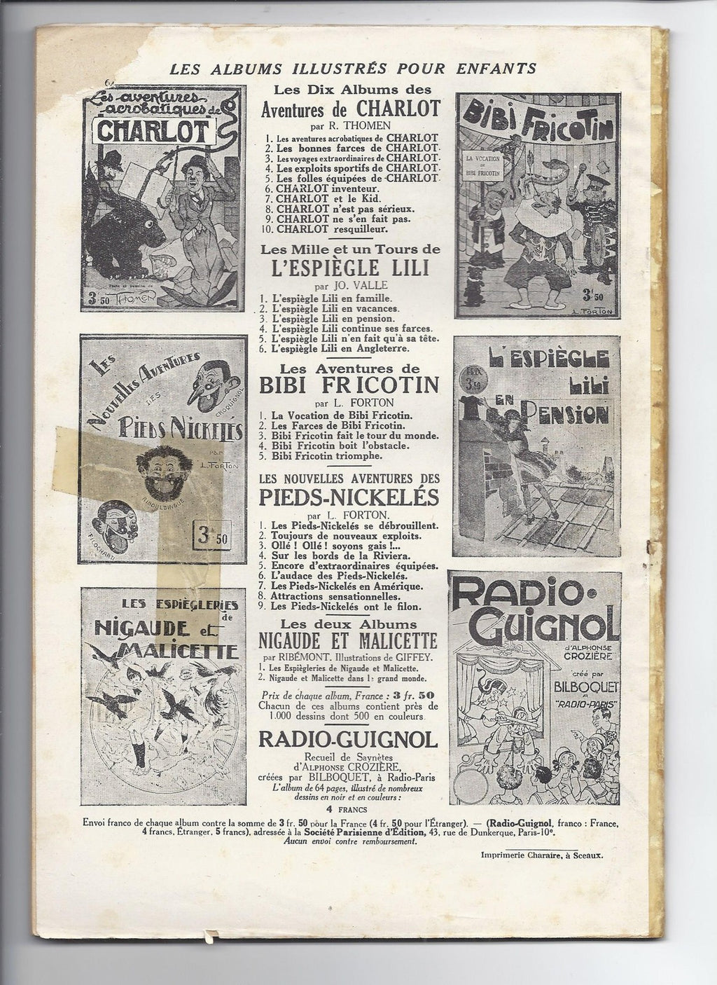 Cómic Pieds Nickelés - Atracciones sensacionales - N°8 - RE - 1933 - BE - L.Forton
