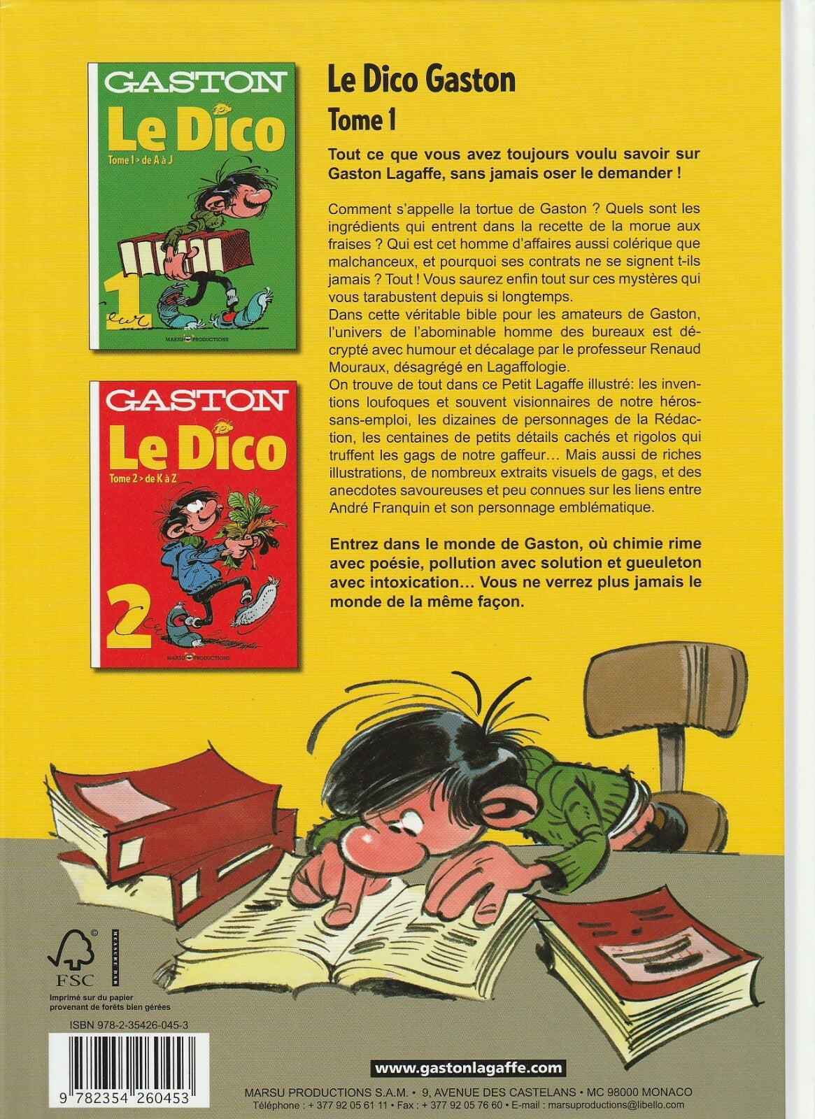 BD  Gaston -HS- Le Dico Tome1 de AàJ - EO -2010  - Franquin -