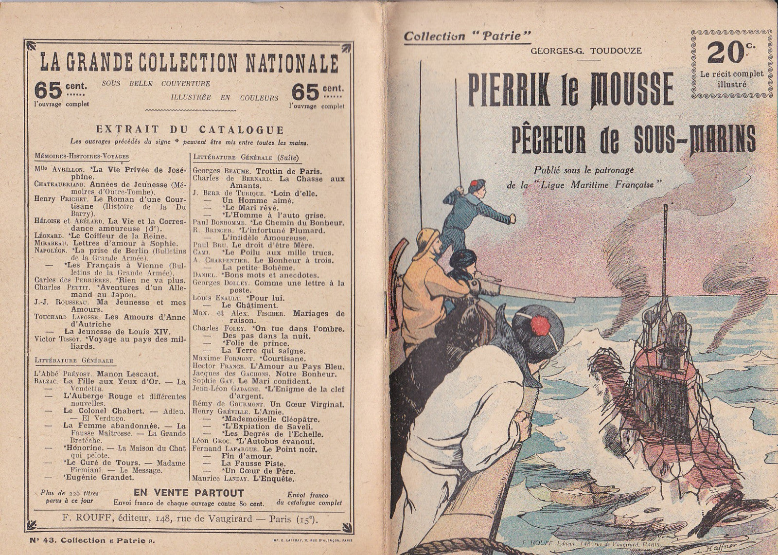 Collection Patrie - Pierrik le mousse pêcheur de- N°43-EO - 1917  TBE Toudouze