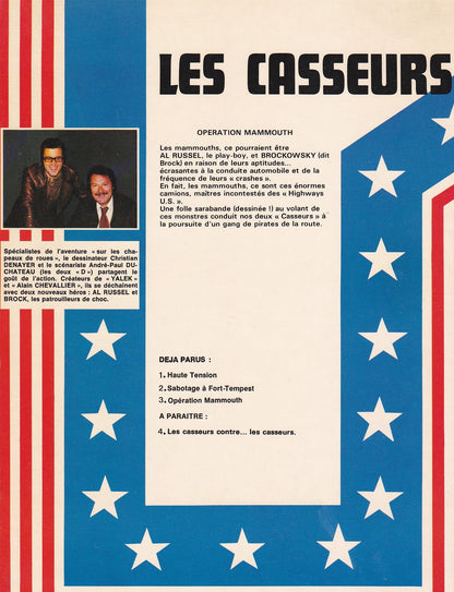 BD Les casseurs - Opération Mammouth - N°3  EO -1978 -TBE- Denayer