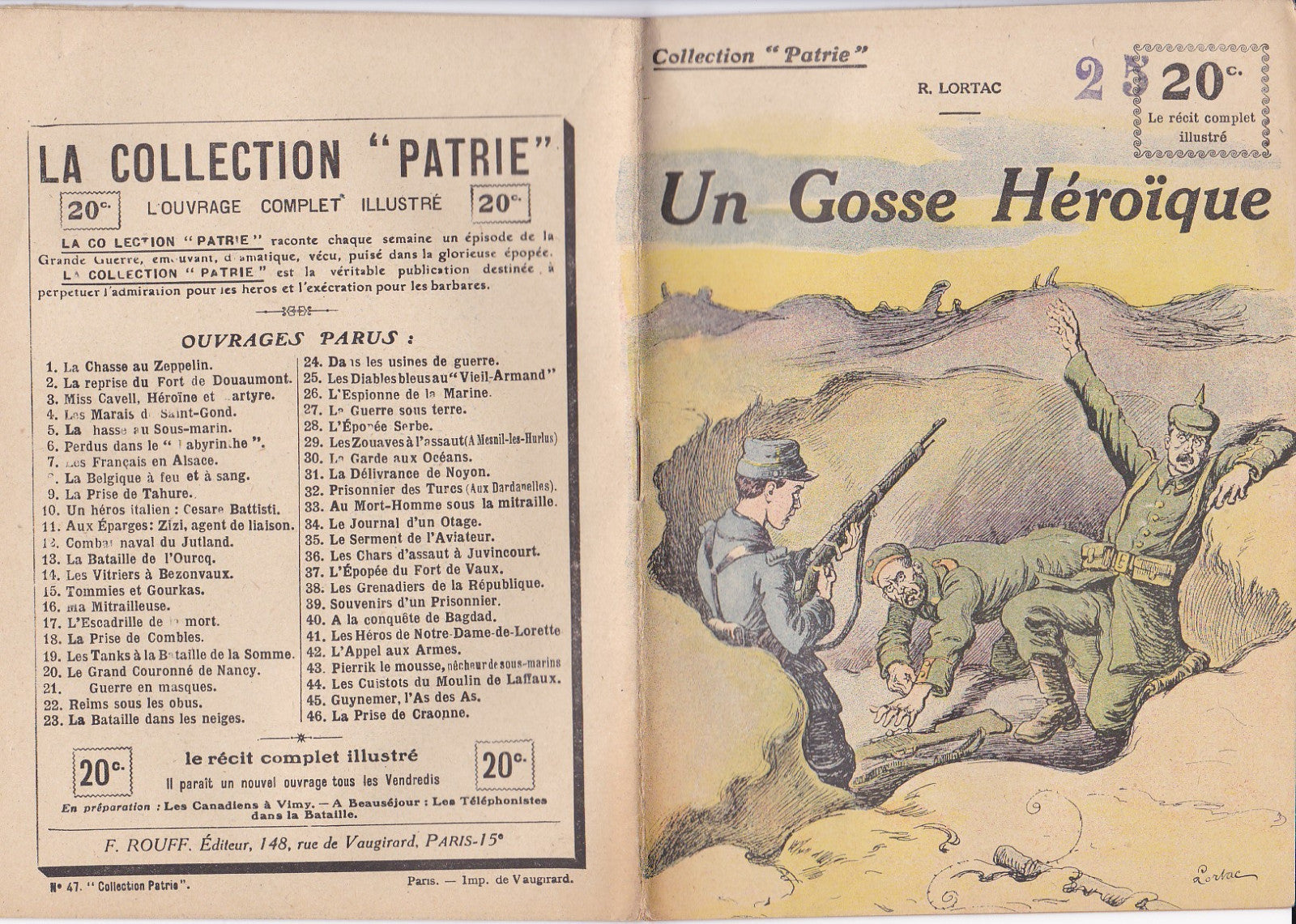 Patrie Collection - A Heroic Kid - No. 47-EO - 1917 VG Lortac