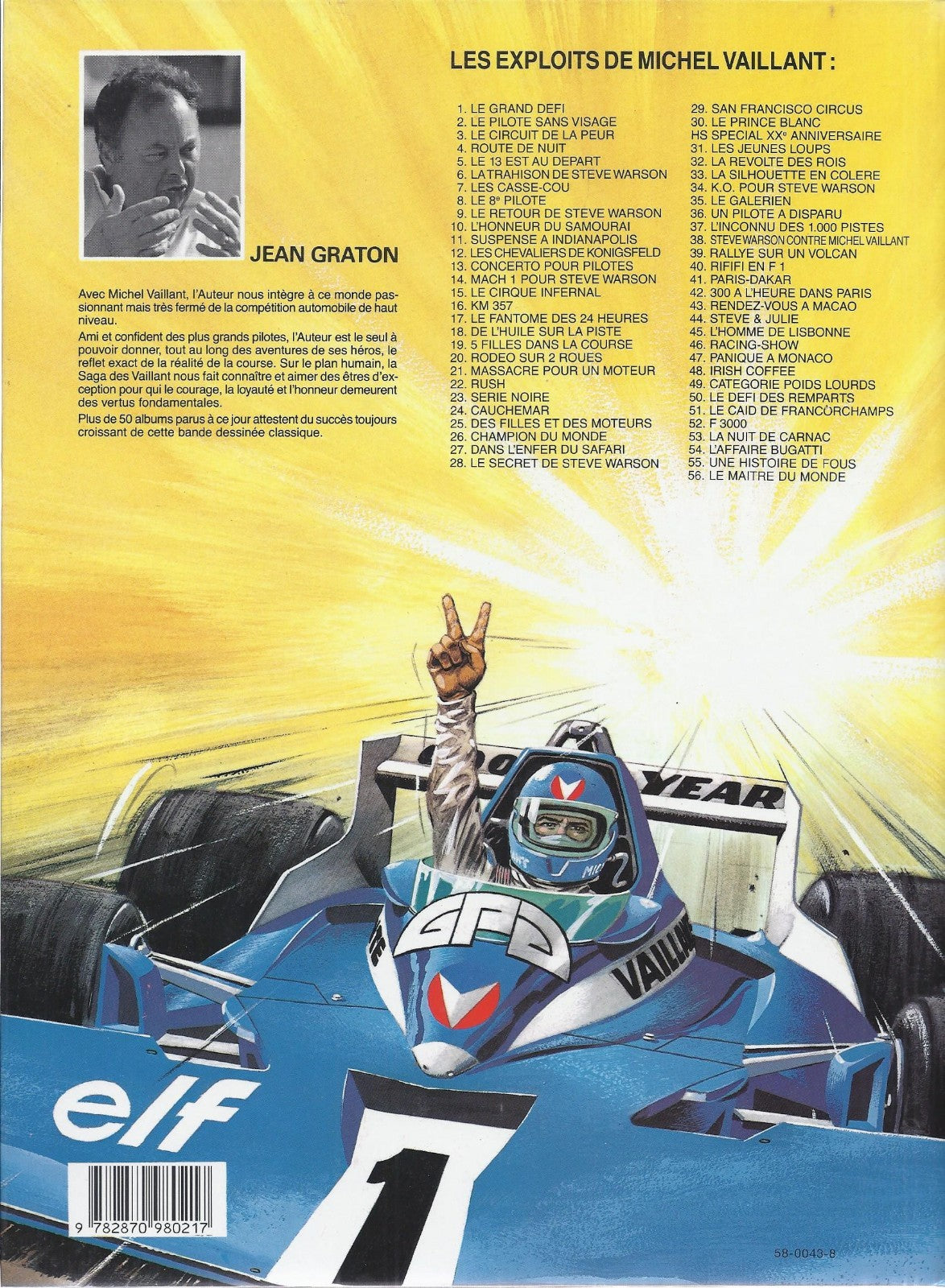 BD Michel Vaillant - Le maître du monde - N°56 - EO -1993 -TTBE- Graton