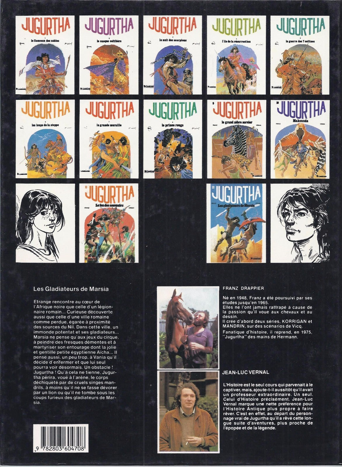 BD  jugurtha - Les gladiateurs de Marsia - N°12- EO- cartonnée-1984 -TBE- Franz
