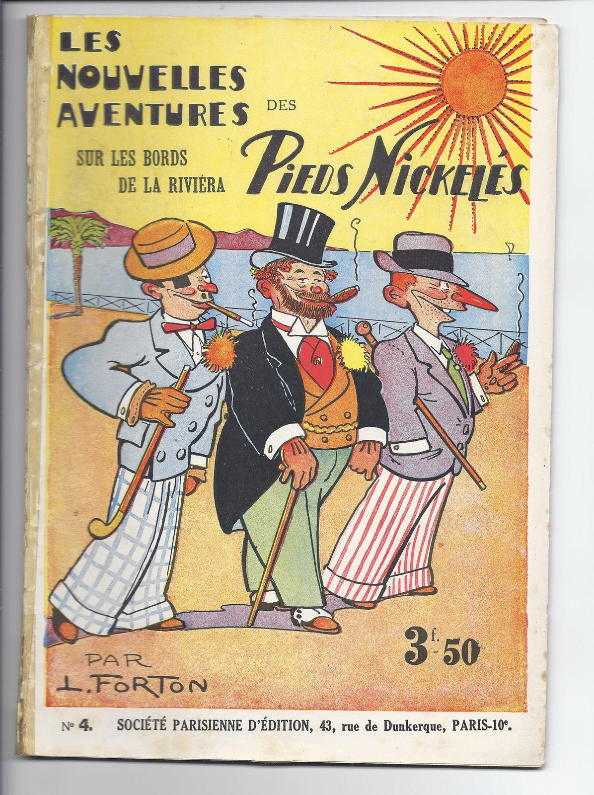 Comic strip Pieds Nickelés -Sur les bords de la Riviéra -No. 4-RE-1932-VG-Louis Forton