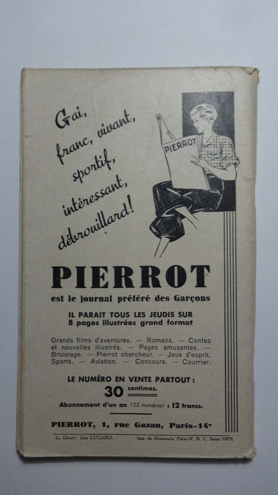 BD  Almanach de Pierrot - Tome 11 -EO-1938 - TBE - Collectif