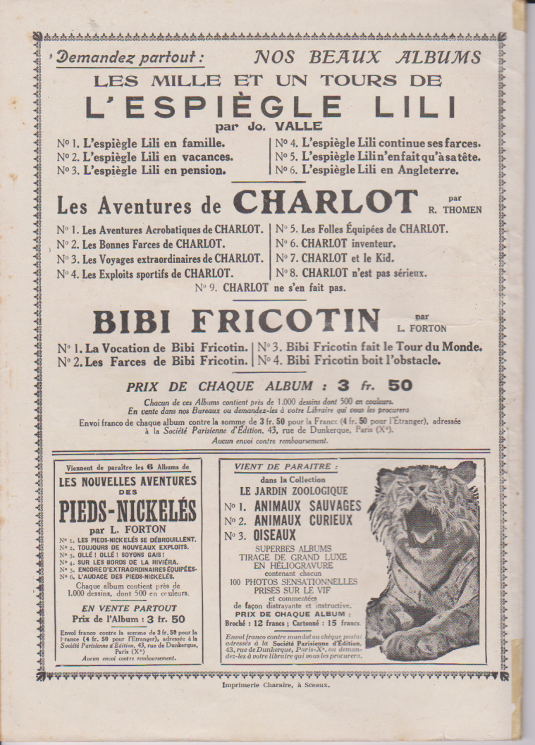 BD  L'espiègle Lili - Lili continue ses farces -N°4 -RE-1926 -BE-Giffey