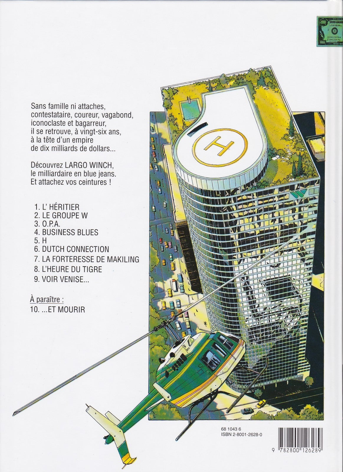 BD  Largo Winch - N°9 -  Voir Venise  - E.O - 1998 - TBE - Francq