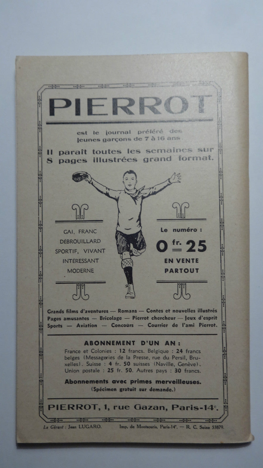 BD  Almanach de Pierrot - Tome 10 -EO-1937 - TTBE - Collectif