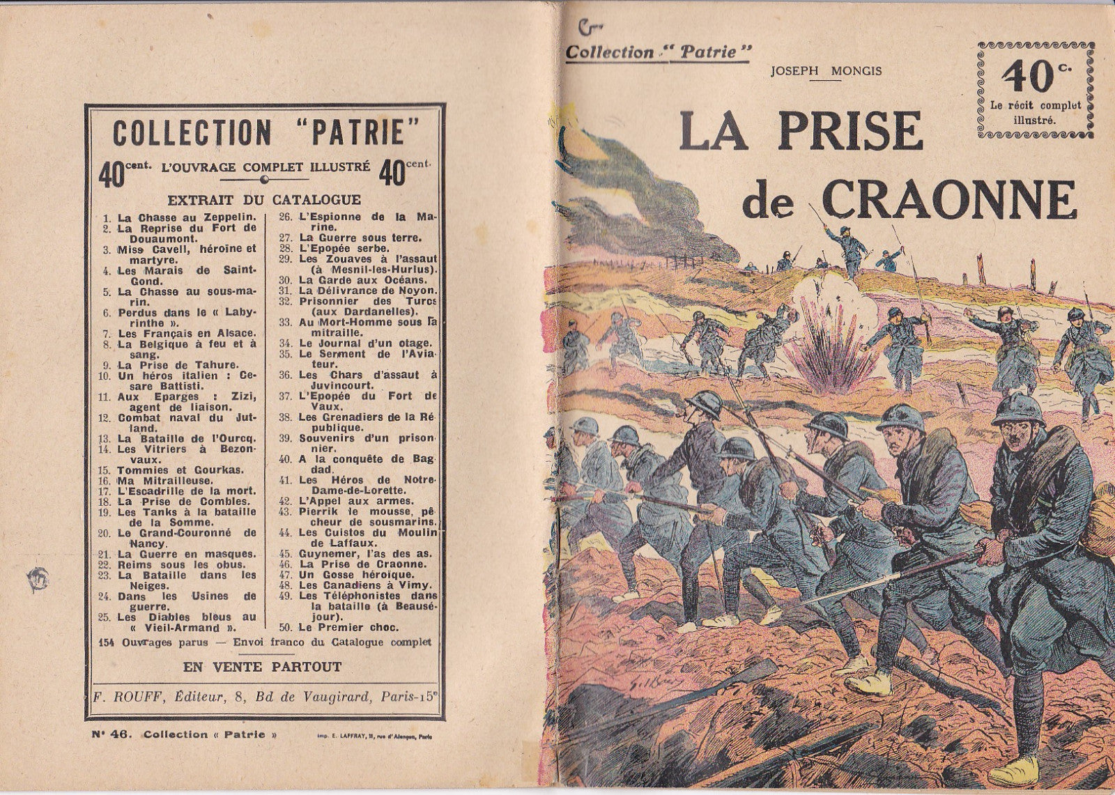 Collection Patrie - La prise de Craonne - N°46-EO - 1917  TBE Mongis