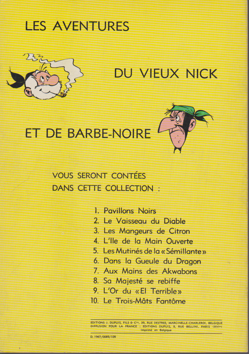 Le vieux Nick- Les Boucaniers- 11- EO -1967- TTBE - Remacle
