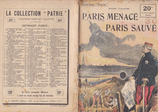 Collection Patrie - Paris Threatened Paris Saved - N°77-EO - 1918  VGC Vuillaume