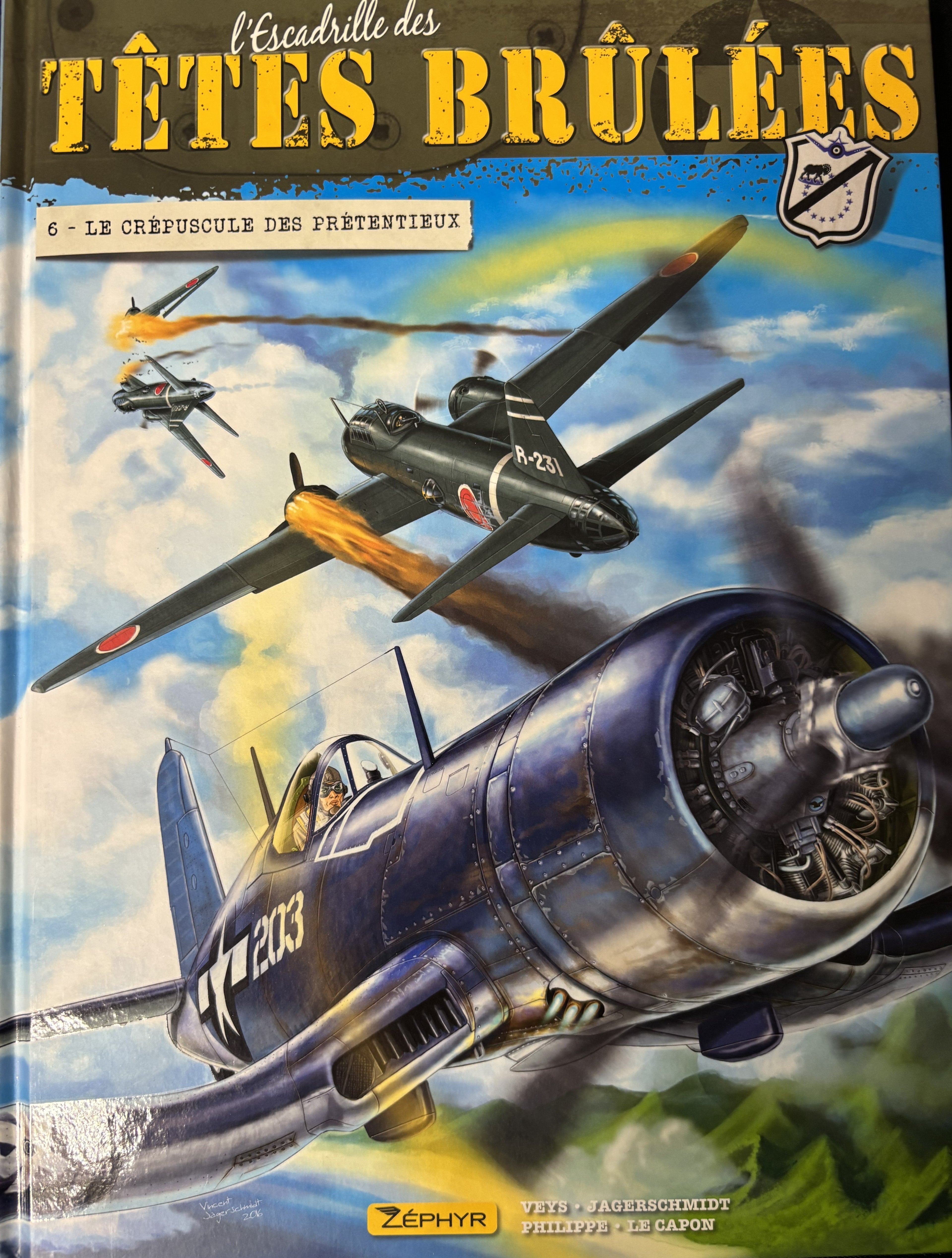 Bd avec Exlibris - L'escadrille des Têtes brulées - Le crépuscule des prétentieux - Philippe-Jagerschmidt - EO - 2016- TTBE - Zéphyr BD
