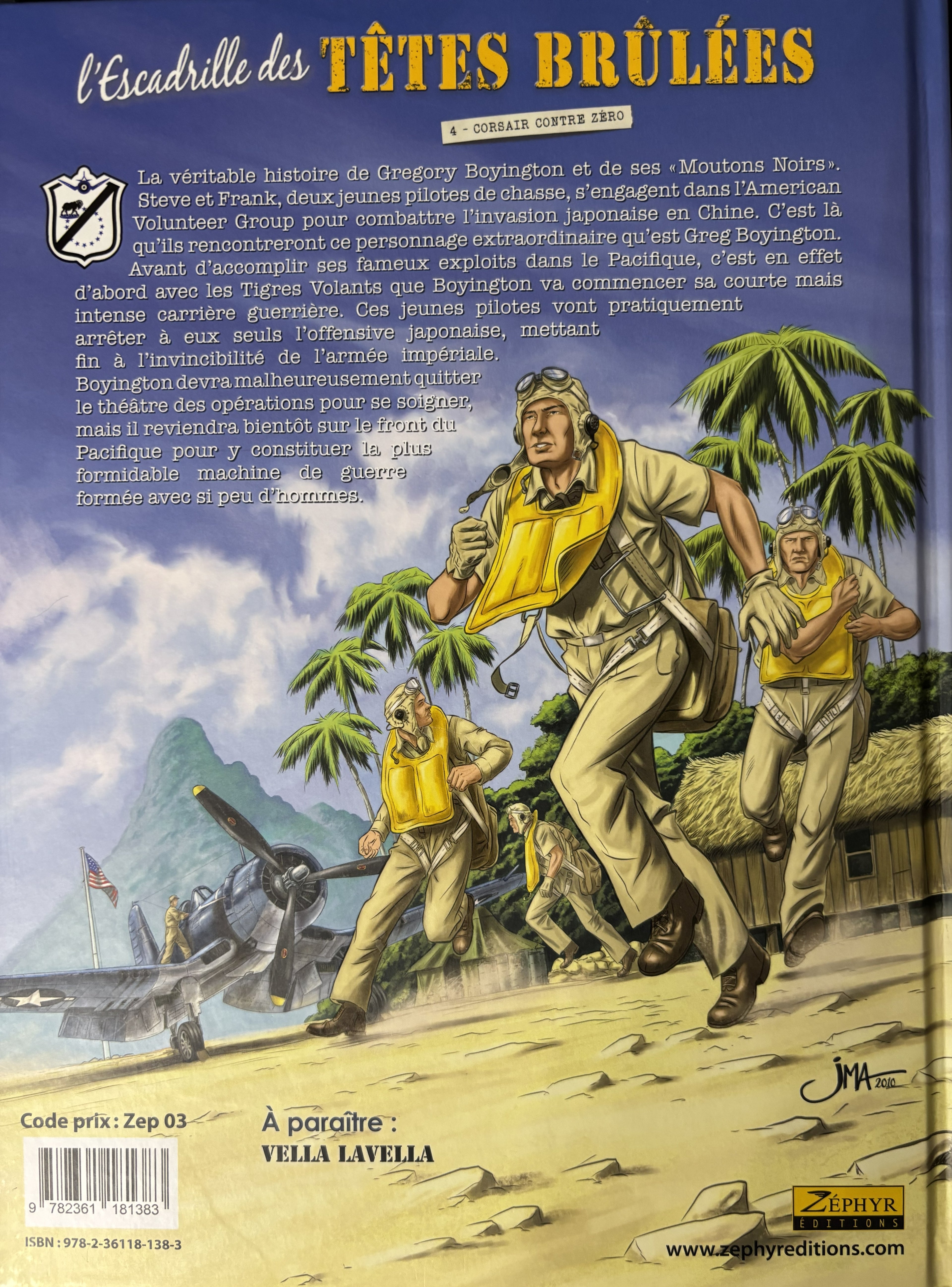 Bd L'escadrille des Têtes brulées - Corsair contre zéro - Philippe-Jagerschmidt - EO - 2014- TTBE - Zéphyr BD